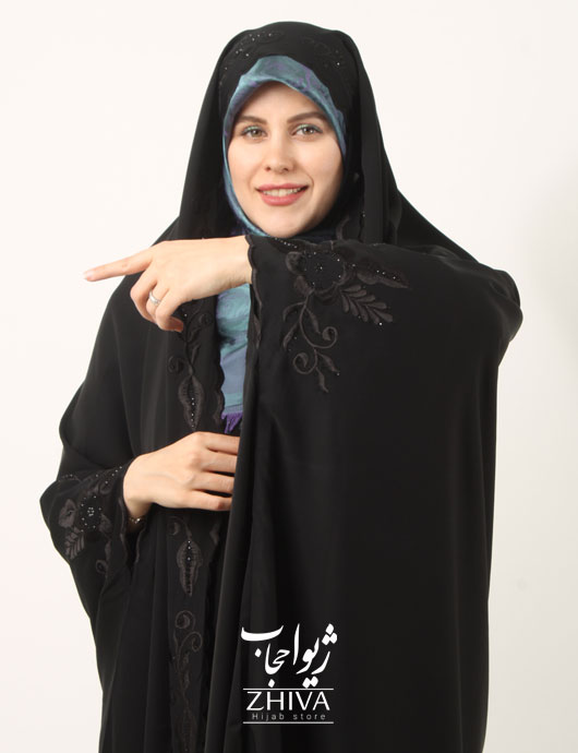 چادر دانشجویی گلدوزی نسترن ندا