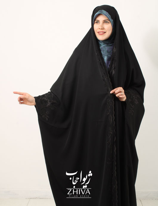 چادر دانشجویی گلدوزی نسترن ندا