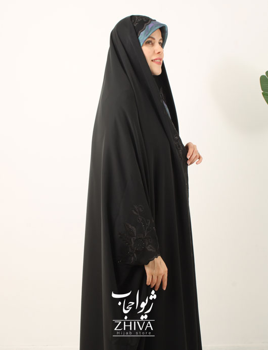 چادر دانشجویی گلدوزی نسترن ندا