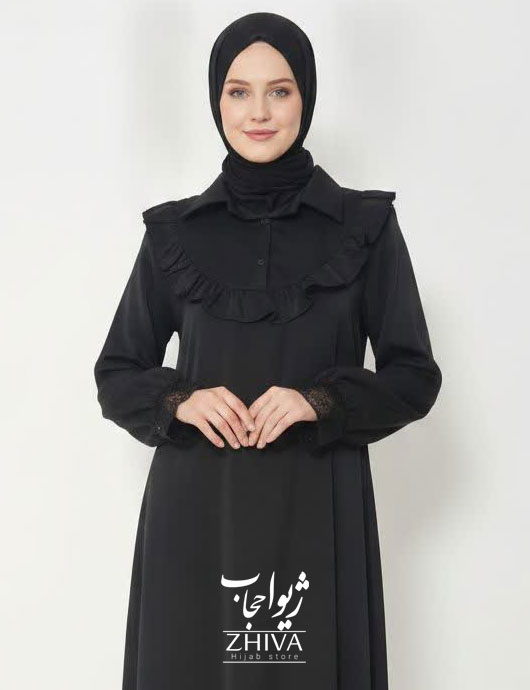 مانتو عبایی تينا مشكی كد 2