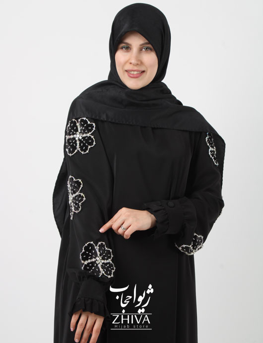 مانتو عبایی آستين جواهردوزی