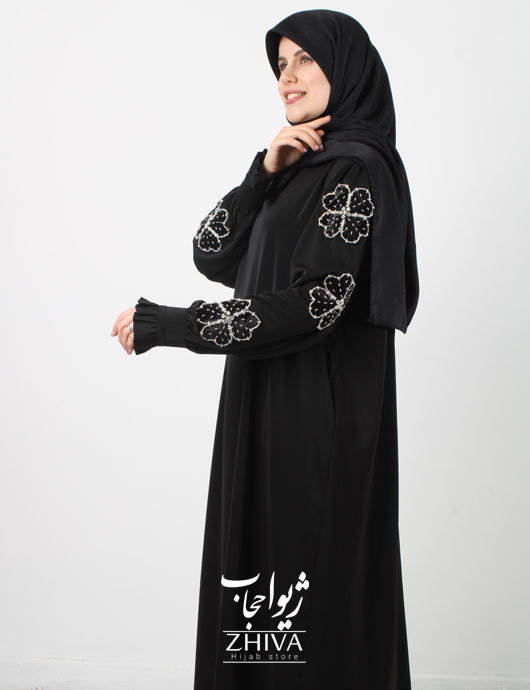 مانتو عبایی آستين جواهردوزی