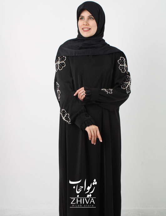 مانتو عبایی آستين جواهردوزی