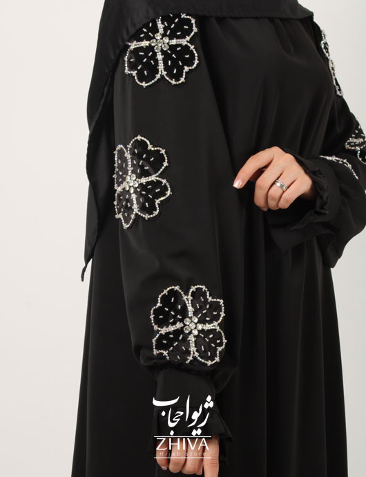 مانتو عبایی آستين جواهردوزی