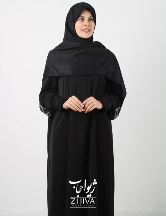مانتو عبایی آستين جواهردوزی
