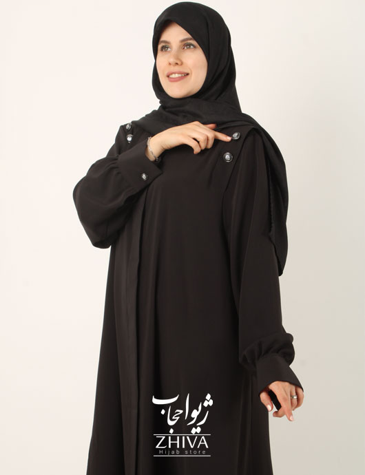 عبای آسنات جلوباز مشكی