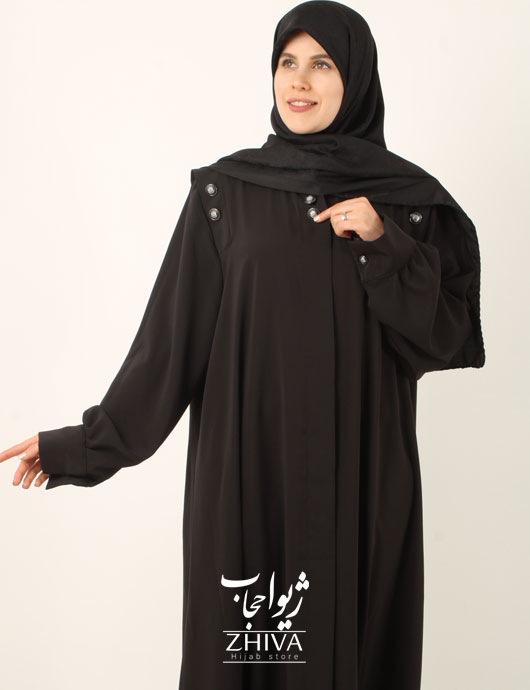 عبای آسنات جلوباز مشكی