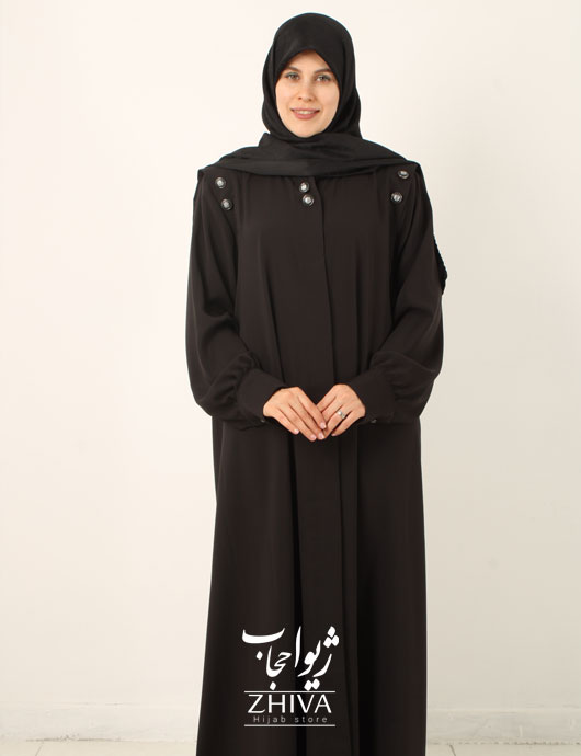 عبای آسنات جلوباز مشكی