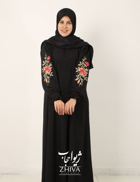مانتو عبایی گلدوزی آی نور