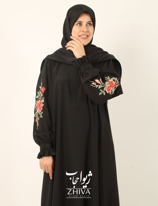 مانتو عبایی گلدوزی آی نور