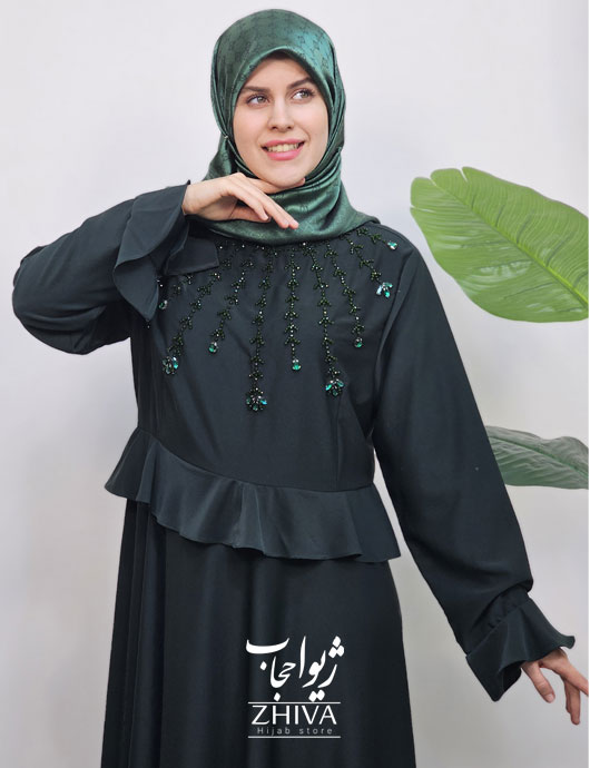 مانتو عبایی خورشيد جواهردوزی