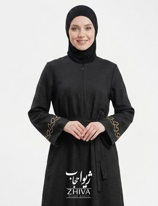 مانتو عبایی برگی ملیله دوزی