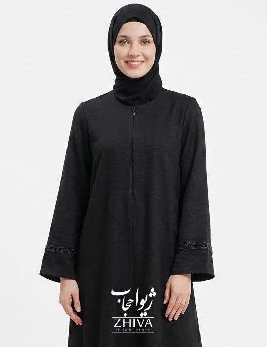 مانتو عبایی برگی ملیله دوزی