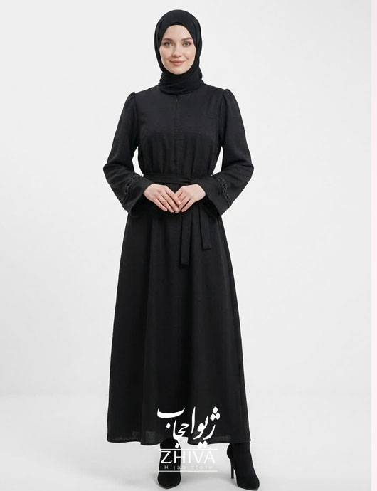 مانتو عبایی برگی ملیله دوزی