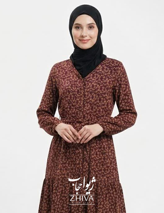 پيراهن ساحلی سه طبقه چين نخی