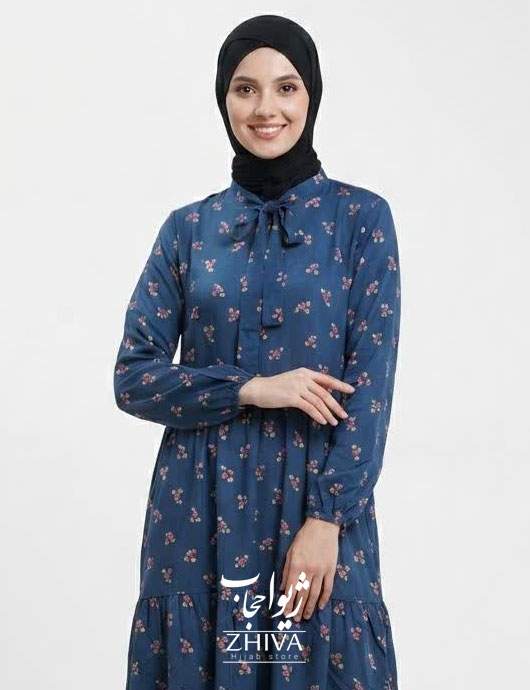 پيراهن ساحلی سه طبقه چين نخی