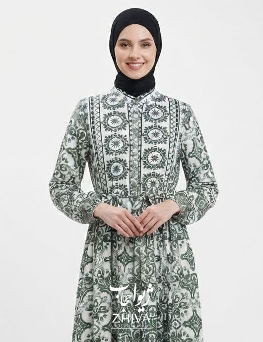 پيراهن ساحلی سه طبقه چين جلو