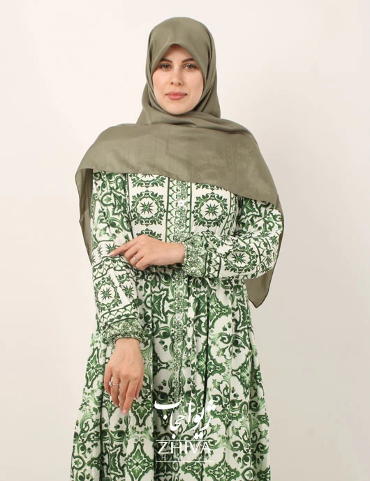 پيراهن ساحلی سه طبقه چين ، جلو دكمه دار فلور