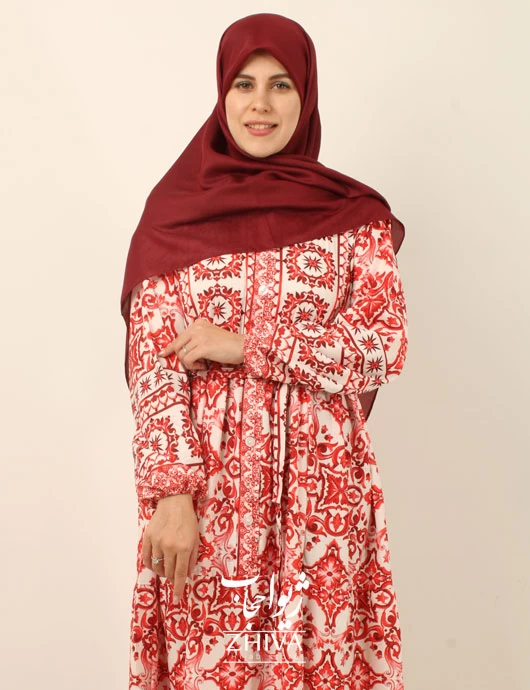 پيراهن ساحلی سه طبقه چين جلو دكمه فلور كد 8