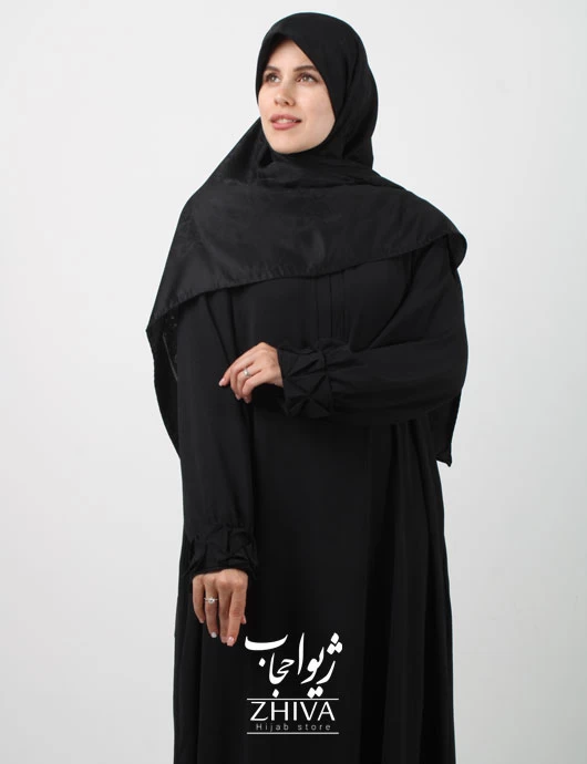 مانتو عبایی آناشید ابروبادی آستین پلیسه