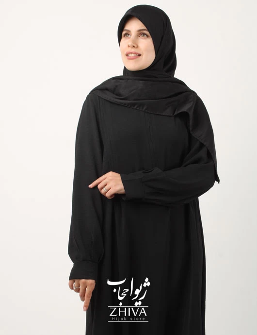 مانتو عبایی ابر و‌ بادی سينه پلیسه دار