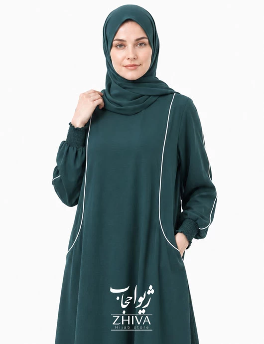 مانتو عبایی ابرو‌بادی نهال سبز