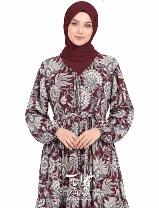 پيراهن ساحلی سه طبقه چين فلور كد 34