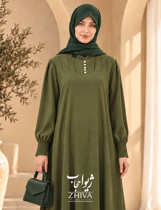 عبا گیسو پیراهنی سبز