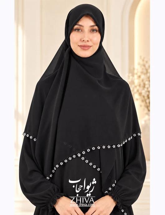 روسری كرپ حريرجواهر دوزی كد 3