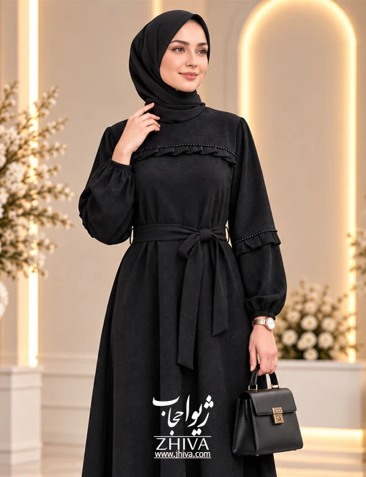پيراهن پاييزه سنگ دوزی مشكی كد c2