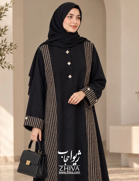 عبا مخمل كبريتی آبان  مشكی كد محصول  1000700