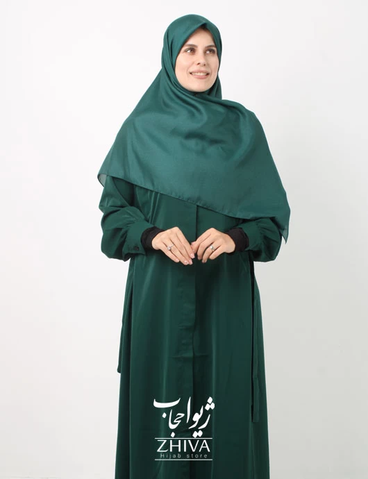 مانتو ابروبادی دكمه مخفی سبز كد5