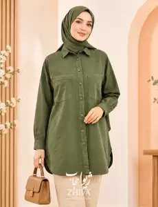 شوميز كتان ساده جيب دار